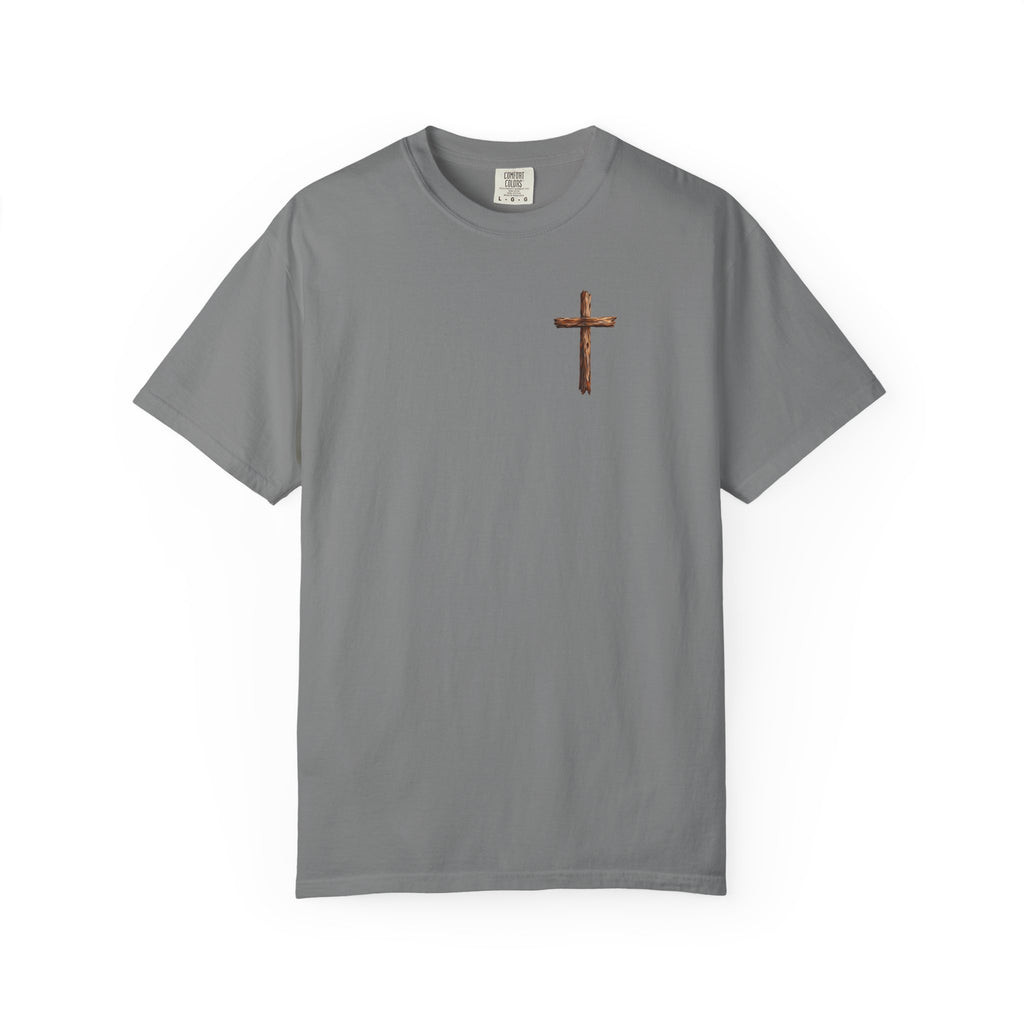 Grey Jesus Walking on Water Christian graphic tee front view – faith based streetwear shirt