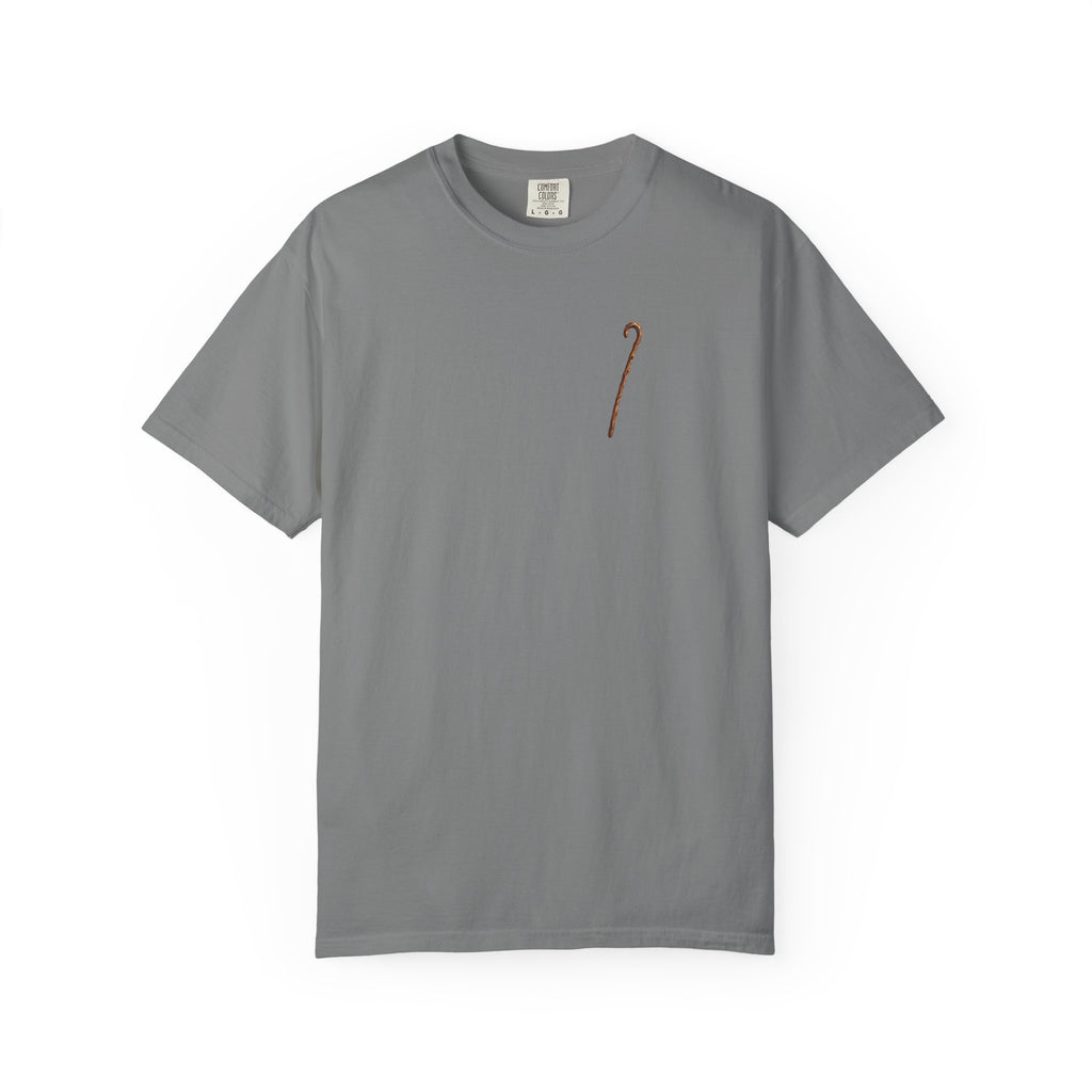 Grey Moses Parting the Red Sea Christian graphic tee front view – biblical faith streetwear shirt