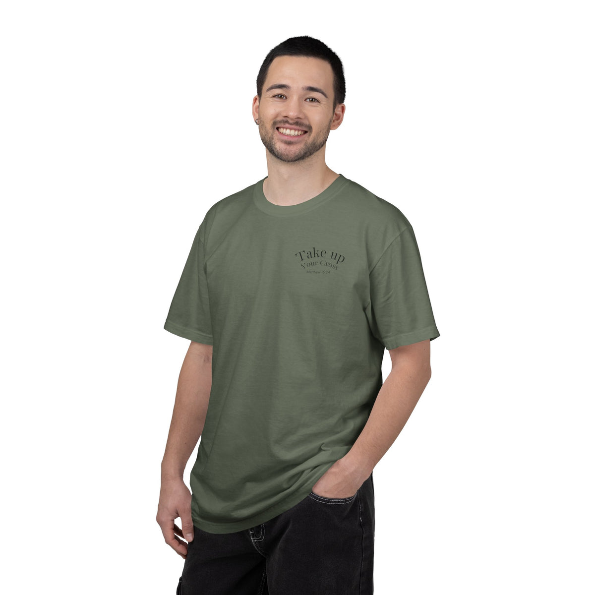 Jesus Carrying the Cross T-Shirt | Take Up Your Cross Christian Tee
