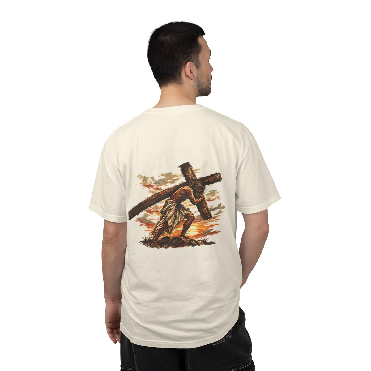 Jesus Carrying the Cross T-Shirt | Take Up Your Cross Christian Tee