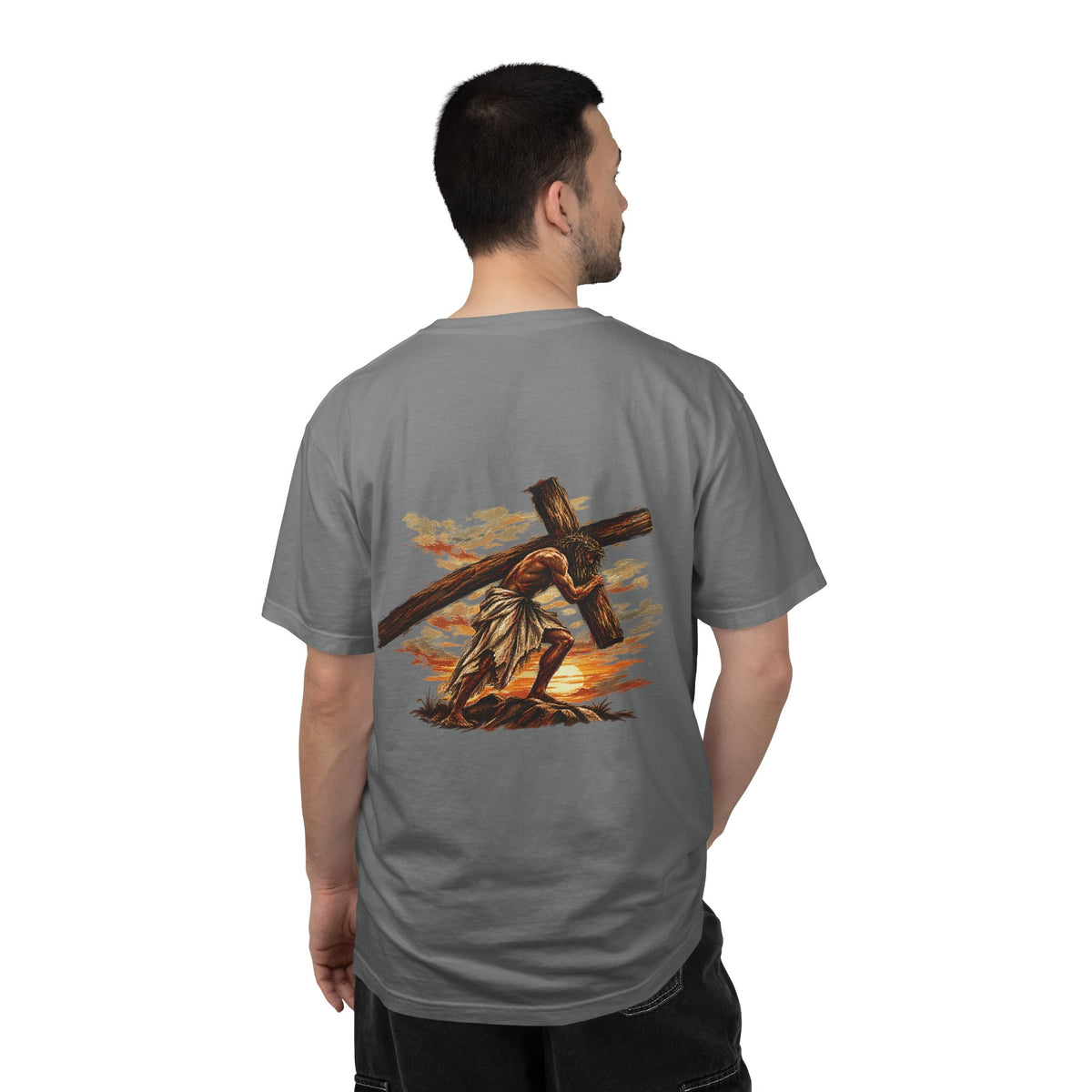 Jesus Carrying the Cross T-Shirt | Take Up Your Cross Christian Tee