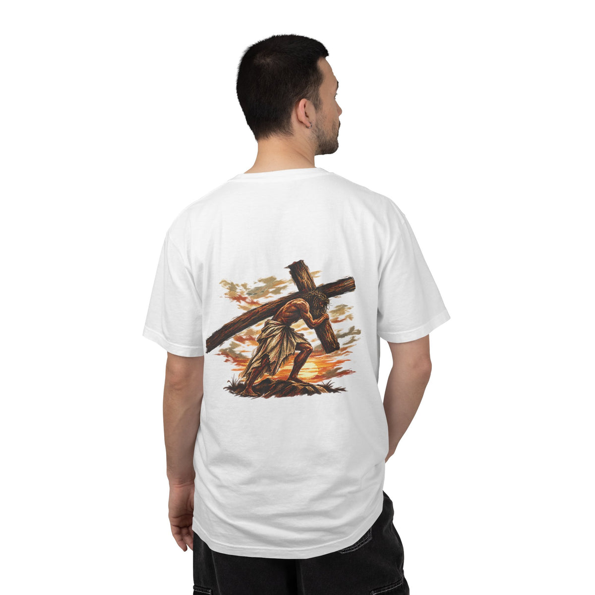 Jesus Carrying the Cross T-Shirt | Take Up Your Cross Christian Tee